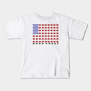 Turtle American Flag - Born Free Kids T-Shirt